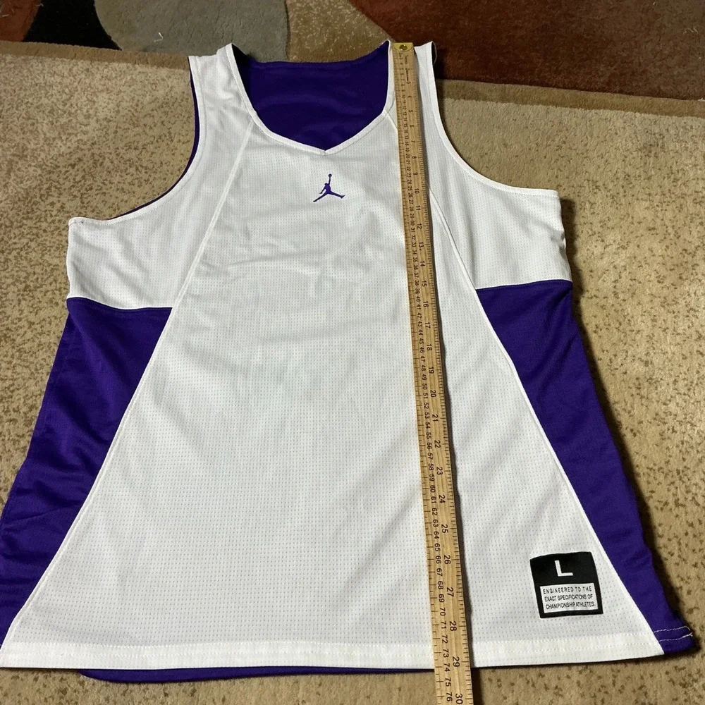 Jordan Reversible Basketball‎ Jersey White Purple Mesh Tank Top 865848-545 Large